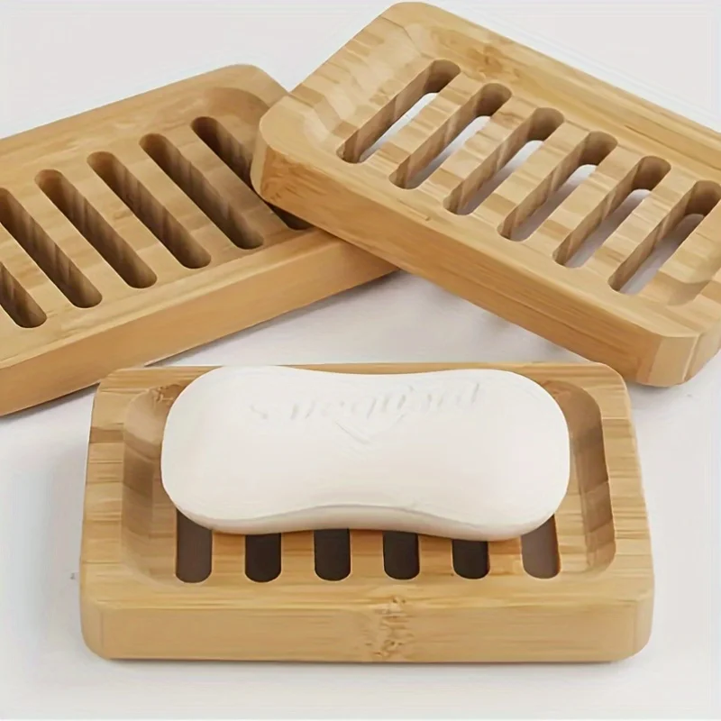 Soap Dish Draining - Bambusowa tacka na mydło, drewniana, zapobiegająca