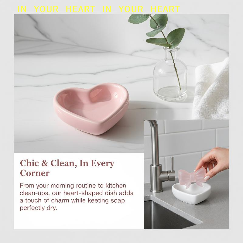 Soap Dish Draining - 【X】 Ceramiczna mydelniczka w kształcie serca